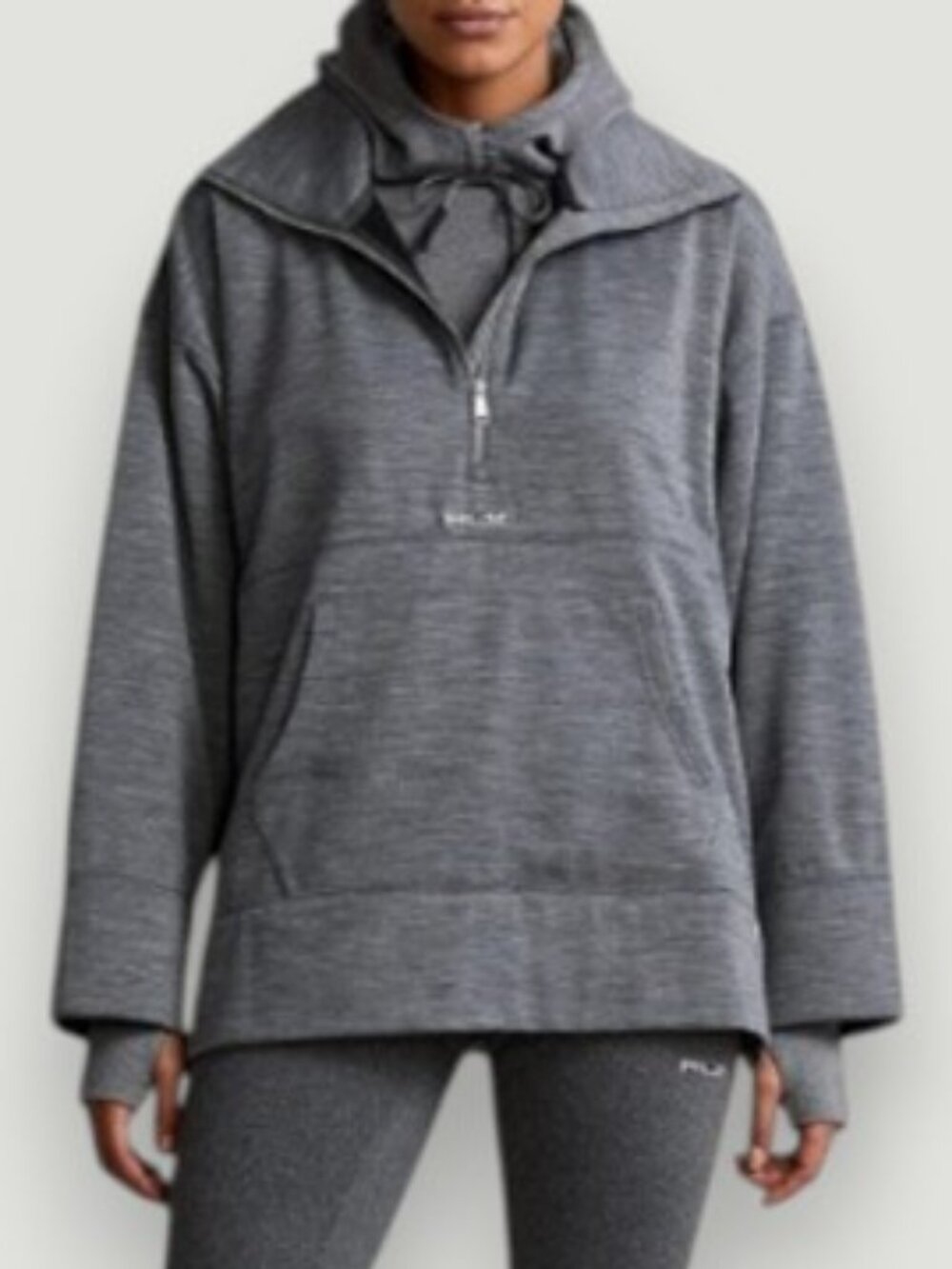 RLX Ralph Lauren quarter zip pullover grey women's size L NWT